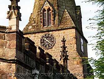 Clockface on Church of St Anne in Baslow village