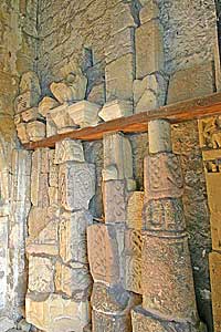 Saxon and Norman stones in Bakewell Church