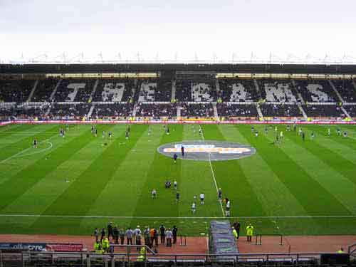 Pride Park - home ground of Derby County  ( the Rams ) 