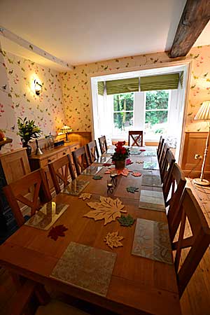 Dining Room  at Derwent House,  luxury holiday accommodation at Matlock in  Derbyshire