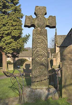 Celtic Cross at St Lawrence's church in Eyam