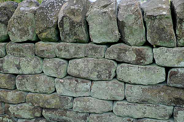 Dry stone wall at the National Stone Centre in Derbyshire